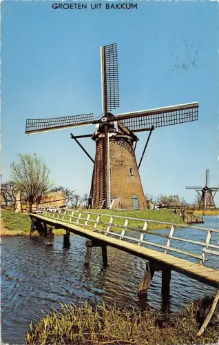 BT1189 groeten uit bakkum moulin a vent windmill mill netherlands windmolen