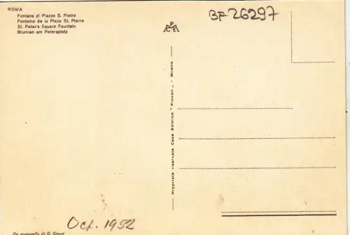 BF26297 fontana di piazza s pietro roma italy front/back image