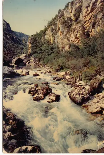BF13185 les gorges du tarn lozere le tarn au pas de sou france front/back image
