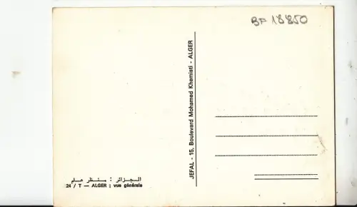 BF18850 alger vue generale algeria front/back image