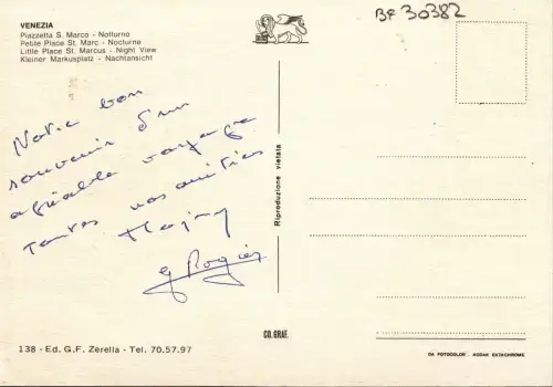 BF30382 venezia piazzetta s marco italy front/back image