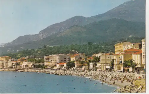 BF21177 menton une plage vers carnoles france front/back image