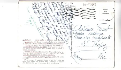 BF15319 firenze festa dello soppio del carro italy front/back image