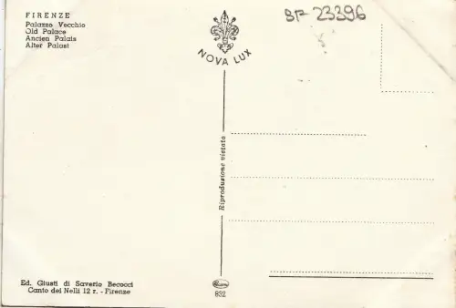 BF23396 firenze palazzo vbecchio italy front/back image