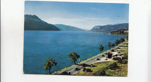 BF31228 au bord du lac du bourget la route entre chambe france front/back image