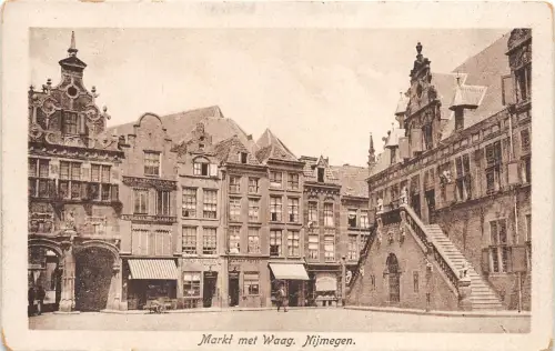 B94961 markt met waag nijmegen niederlande