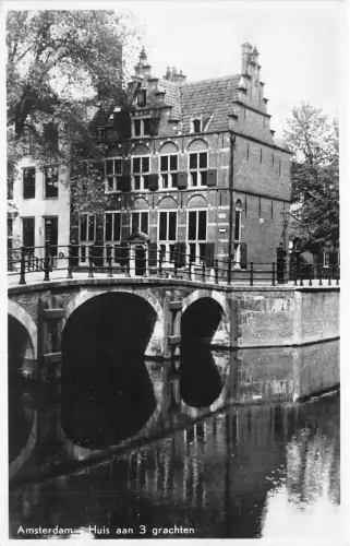 B94638 amsterdam huis aan 3 grachten Echtfoto Niederlande