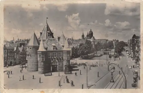 BR20738 Amsterdam nieuwmarkt met waaggebouw Niederlande