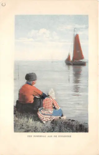 B93473 een zomerdag aan de zuiderzee niederlande kindertypen schiffsbateaux