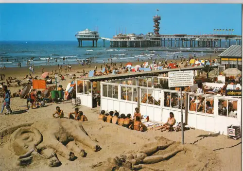 BF14089 scheveningen holland strang met pier niederlande front/back image