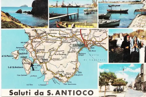 BF23444 dalla carta automobilstica s antioco map italy front/back image