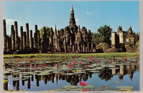 BF17780 wat mahathat the ruin of sukhothai thailand front/back image