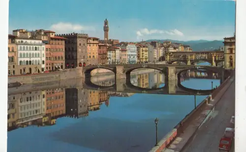 BF23502 firenze ponte s trinita e ponte vecchio italy front/back image
