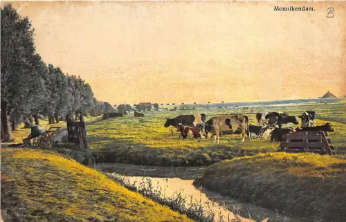 B94279 Monnikendam Kuh Vache Gemälde Postkarte Niederlande