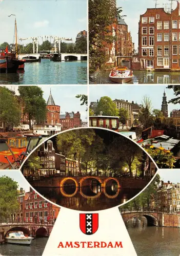 B109311 Niederlande Amsterdam Holland Brücke Flussboote Marktplatz