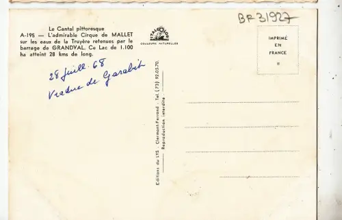 BF31927 le cantal l bewundernswert cirque de mallet france front/back image