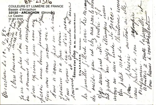 BF21316 arcachon le casino france front/back image
