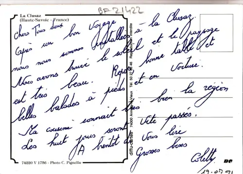 BF21422 la clusaz h s france front/back image