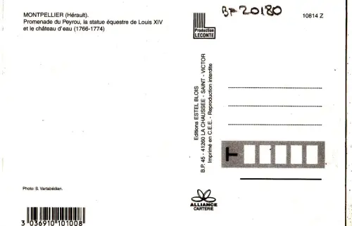 BF20180 montpellier herault promenade du peyrou france front/back image