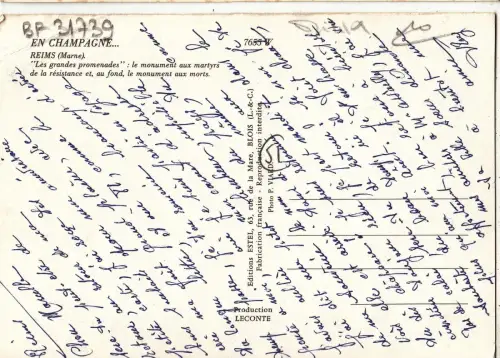 BF31739 reims marne les grandes promenades france front/back image