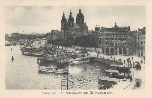 B106130 Niederlande Amsterdam Pr. Hendrikkade met St. Nicolaaskerk