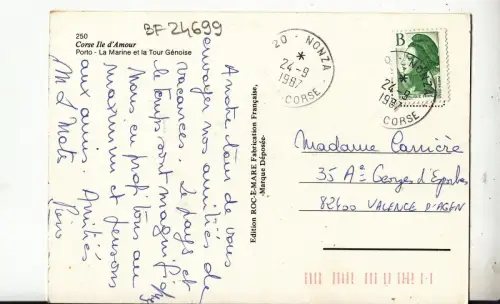 BF24699 porto la marine et la tour genoise france front/back image