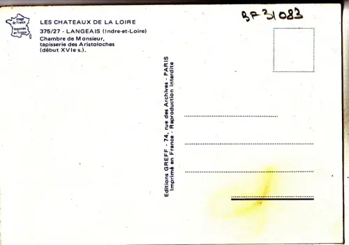 BF31083 langeais i et l chambre de monsieur france front/back image