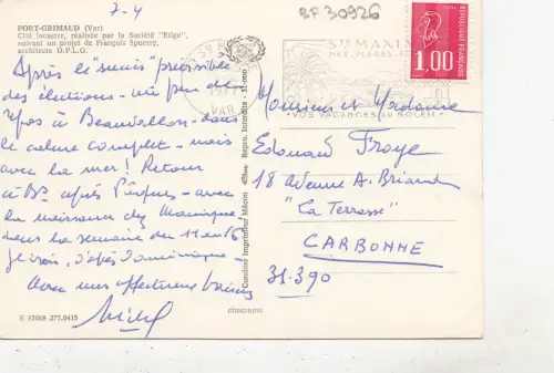 BF30926 port grimaud var cite lacuster france front/back image