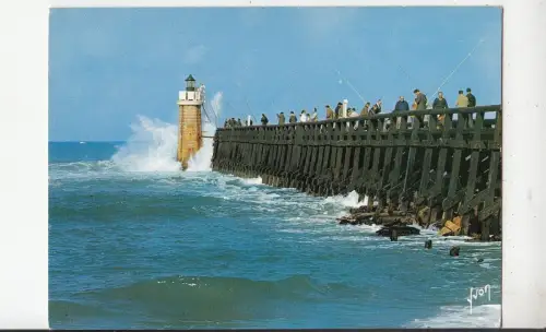 BF31055 capbreton landes pecheurs sur l estacade france front/back image