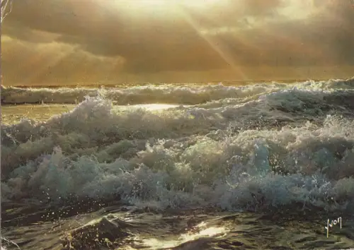 BF24811 coucher de soleil sur l ocean france front/back image