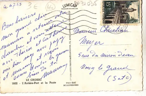 BF31035 le croisic l arriere port et la poste france front/back image