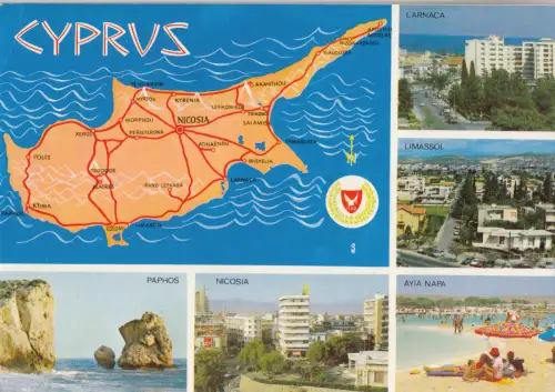 BF26264 Zypern Karte Cartes Geographiques Vorder-/Rückbild