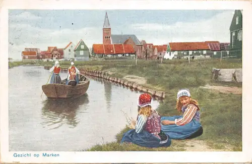B94087 gezicht op marken niederlande hafen trachten typen folklore
