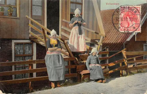 B105427 Niederlande Volendam Trachten Damen Folklore Typen Kostüme