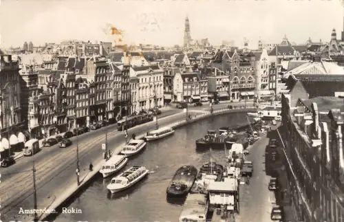 B107025 Niederlande Amsterdam Rokin Boats River Bateaux