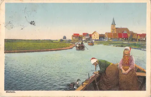 B106209 Niederlande Marken Flussboote Bateaux Panorama