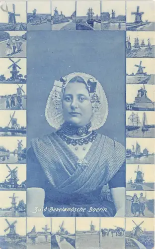 B94296 zuid bevelandsche boerin typen folklore trachten niederlande