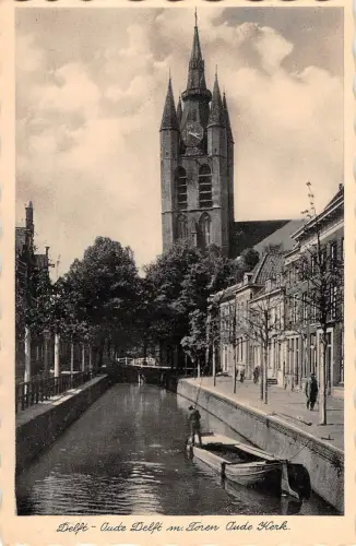 B95944 delft oude delft toren oude herk Echtfoto Niederlande