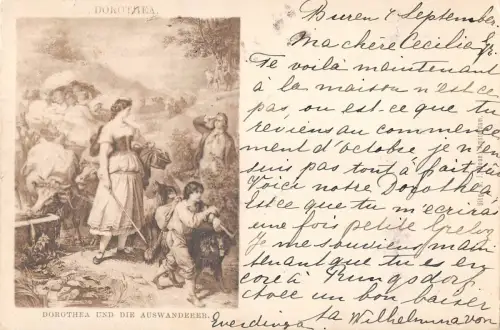 B95780 dorothea und die auswanderer Postkarte Gemälde Niederlande
