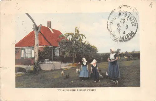 B94047 walchersche boerenwoning niederländische typen folklore trachten