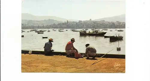 BF14405 les pecheurs au port hendaye france front/back image