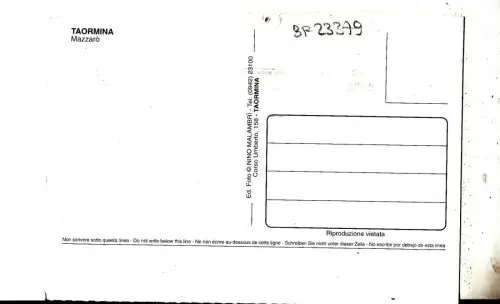 BF23379 mazzaro taormina italy front/back image