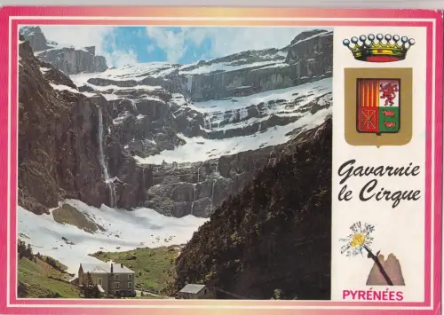 BF21614 gavarnie h p le cirque la grande cascade france front/back image