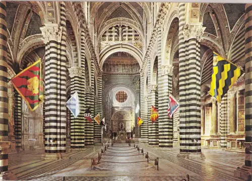 BF12823 siena duomo interno con bandiere delle conirade italy front/back image