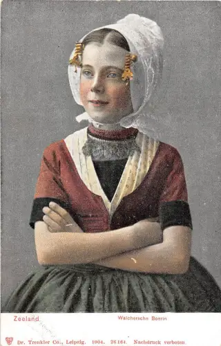 bc65573 Zeeland Walchersche Boerin Kind Kinderkinder Folklore Typ Niederlande