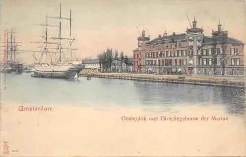 BF2561 amsterdam ship bateaux oosterdock met directiegebouw netherlands