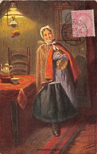 B94043 Scheveningen Postkarten Typen Folklore Trachten Niederlande