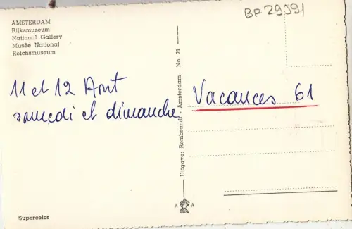 BF29591 amsterdam rijkamuseum netherland front/back image