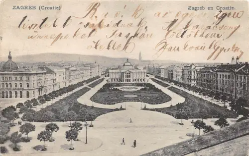 B0135 Kroatien Zagreb Classic PPC gebraucht 1905 PPC Front/Back Scan