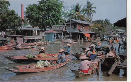 BF18860 wat sye schwimmender Markt Thailand Typen Boote Vorder-/Rückseite Bild